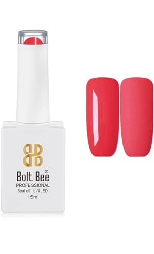 Image of Bolt Bee Orange Red Color Gel Nail Polish Soak Off UV Gel 15ML DIY at Home Manicure Salon Nail Art