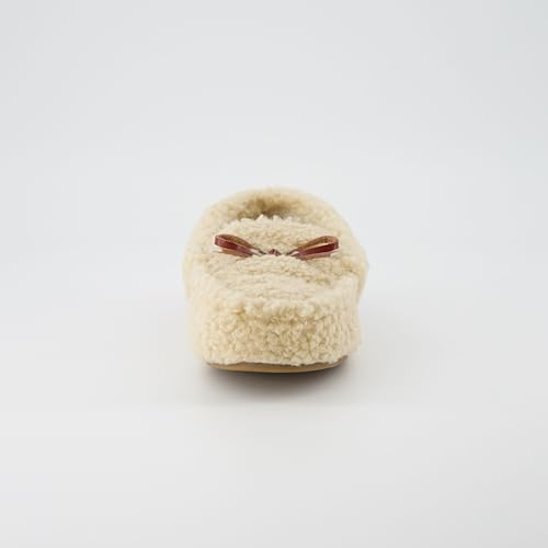 CUSHIONAIRE Star Women’s Faux Sherpa Moccasin Slippers – Cozy Indoor/Outdoor Slip-On with Memory Foam & Durable Rubber Sole, Wide Widths Available3