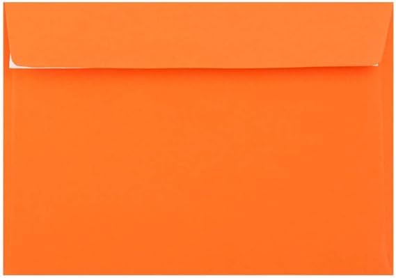C4 Coloured Envelopes for A4 Paper/Card Peel & Seal Flap Envelopes Pack of 25 (Orange Peel & Seal)