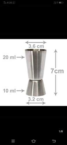 Image of Saylani Peg Measurer 30 & 60ml Glass Used to Liquor Measuring Cup Double Sided Stainless Steel Mat Finish