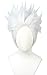 Linfairy Short Layered Cosplay Wig Halloween Costume Silvery White Wig Not Style