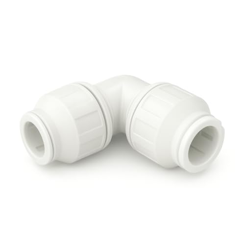 JD Brands Coude égal à poussoir de 15 mm, raccord de tuyau de plomberie en plastique, connecteur d'eau chaude et froide, raccord de chauffage central pour tuyaux en cuivre et en plastique
