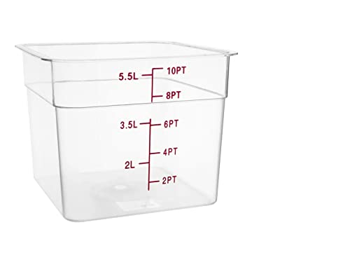 Hygiplas Polycarbonat Hygiplas Quadratischer Vorratsbehälter - 5.5Ltr, 218(L)x218(W)x176(D)mm Cover