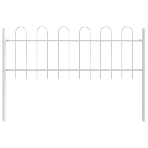 Generic Outdoor -Metallzauntafel von 8 weiß Wetterfestem, Langlebigen, Einfachen Baugruppe für Garten oder Hof, Gartenzaunset von 8 Weißmetall 66,9 X 1,3 X 43,3 in