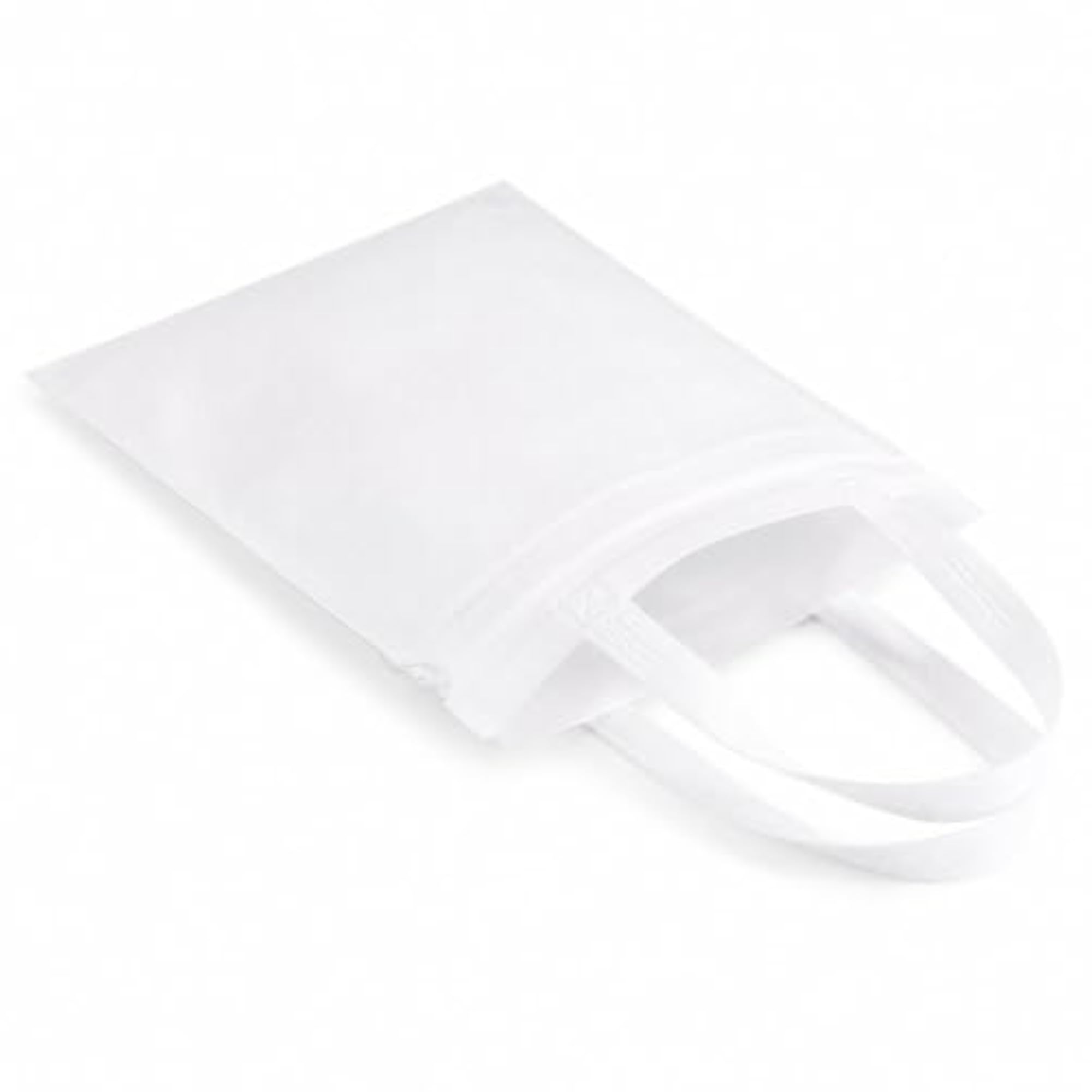 Nonwoven Drawstring Storage Bag with Handles, White