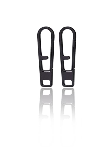 TIKIDESIGN Titan Reißverschluss Anhänger 2 Stück, Abnehmbares Zipper Pull, Ersatz für Rucksäcke, Gepäck, Jacken, DIY-Reparatur - Schwarz