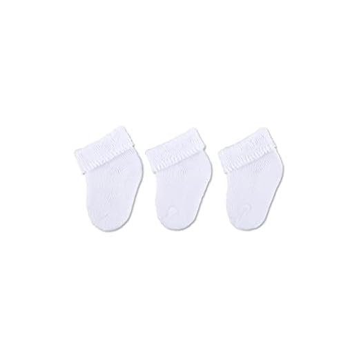 Sterntaler Primeros Calcetines Pack de 3, Edad: a partir de 0 meses, Talla: Recién nacidos (Talla 0), Blanco