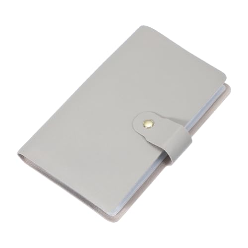 uxcell Leather Professional Credit Card Holder, 40 Slots Business Card Organizer for Men and Women, Multifunctional Credit Card Protective Case, Store Cards and Prevent Loss(Grey)