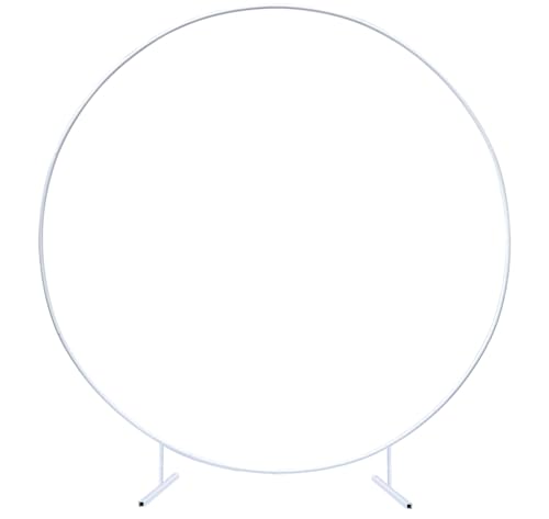 CZCPARY Kit de arco de balão redondo, suporte de anel de balão de 2,2 m, moldura de anel de balão de metal branco, decoração de festa de aniversário, suporte de papel pintado de casamento,