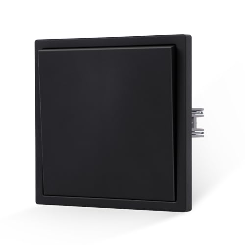 JIMEIDA Interruptor de luz negro de 1 vía, 1 vía, tacto suave, con pinza de conexión, interruptor empotrable, 10 A, 250 V