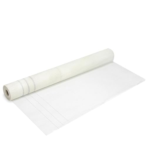Peviasot Armierungsgewebe innen außen Glasfasergewebe 160 g/m 50 m Rolle 1 m breit Putzgewebe für Fassadenverkleidung außen robustes Glasfaser Gewebe Armierung Putz & WDVS