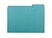 Smead Interior File Folder, 1/3-Cut Tab, Letter Size, Aqua, 100 per Box, Expandable File Folders for Filing Cabinet