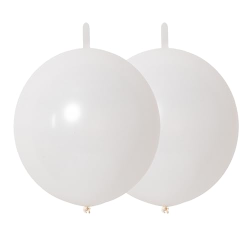 Image of 120 Pcs Link Balloons 12 Inch Linking Balloons for Birthday Wedding Party Festival Decorations (Pearl White)