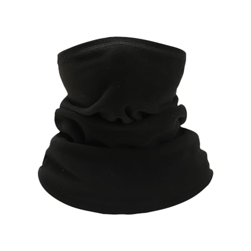 Winter Kids Neck Warmer Fleece Windproof Neck Gaiter Face Covering Mask Thermal Ski Scarf Black