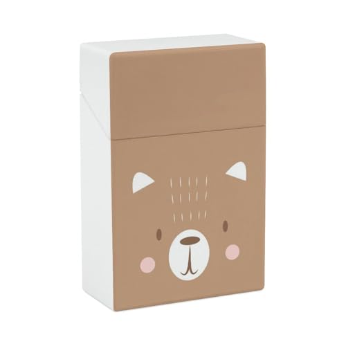 シガレットケース 熊 熊さん 熊柄 顔 茶色 キュート 萌え 煙草ケース たばこケース 煙草入れ タバコケース 喫煙具 タバコカバー 保護カバー 20本収納 ワンタッチ開き 煙草保護 携帯に便利 片面印刷 耐衝撃 防水 メンズ レディース