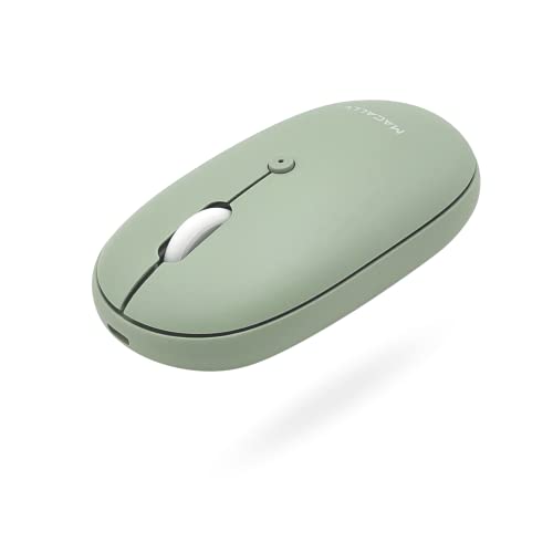 Macally Wireless Bluetooth Mouse - Quiet, Comfortable, Rechargeable for MacBook Air/Pro, Mac, iMac, Apple iPad - Wireless Mouse for Laptop, Windows PC Desktop