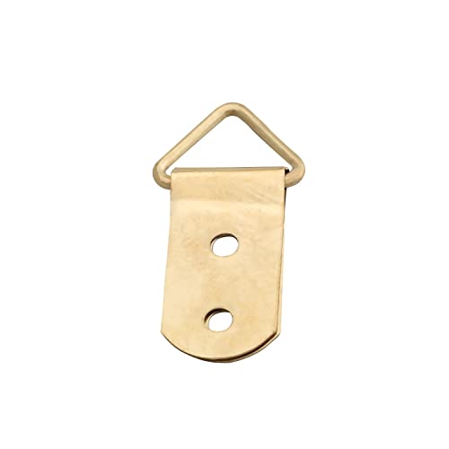 Image of Aicosineg Triangle Ring Picture Hangers 40mm x 14mm Hardware Assortment Kit, for Hanging Clock Paintings Picture Frame Home Decoration Artwork Creative Photo Hanging Solutions Golden Tone 20pcs
