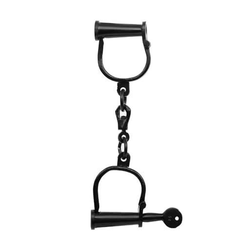 Image of Vintageware Heavy Duty Carbon Steel Made Indian Handcuff for Police, Theatre Play, Role Play, Drama or Stage Performance (Black, Non-Adjustable)
