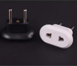 Generic 2 x Dual to Dual Plug Adapter Black + White, Adapter, Power Converter, Schuko (Type E/F), EU Charger and Plugs, Black + White