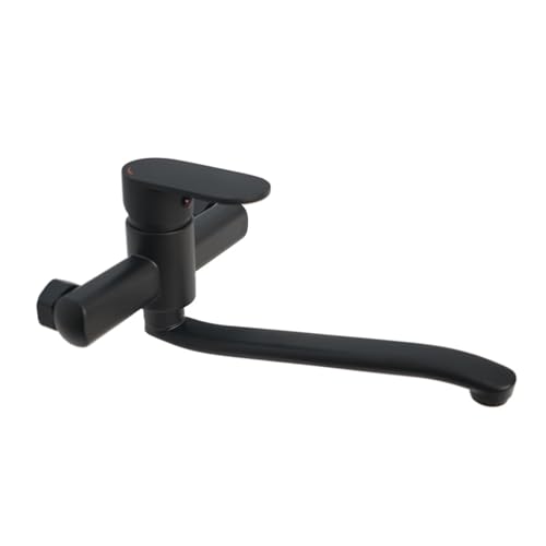 Robinet cuisine noir avec long bec pivotant à 360° pour un nettoyage d'évier optimal