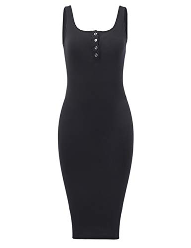 Faimilory Cotton Scoop Neck Knee Length Bodycon Tight Maternity Summer Sundress Pencil Casual Sun Midi Tank Dress thumb #2