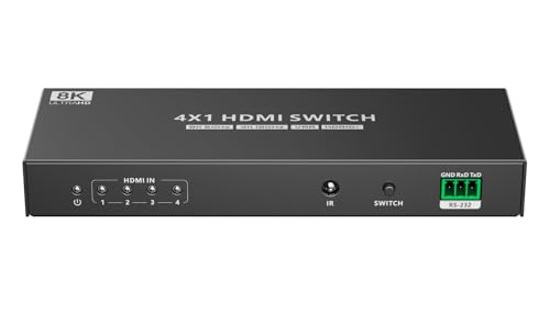 Switch HDMI 8K 60Hz selector de cuatro entradas de vídeo con HDR10 y Dolby Vision 4