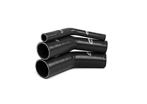 NovaNox® Coude réducteur 45° en silicone pour radiateur - Taille au choix - Diamètre intérieur : 70-60 mm - Couleur : noir