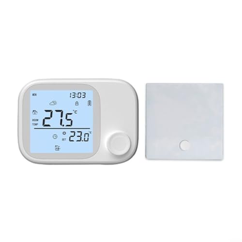 UTTASU Termostato inalámbrico inteligente para Tuya, RF433, controlador digital de temperatura con pantalla táctil, control de calefacción programable para calefacción de agua o caldera de gas