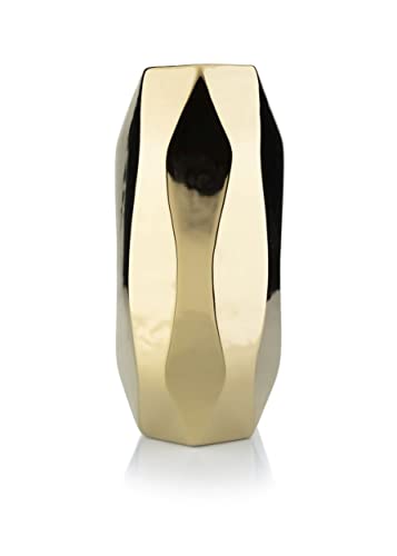 HowHomely Blumenvase aus Keramik Alice Gold Geometrisch Glamour 26 cm Cover