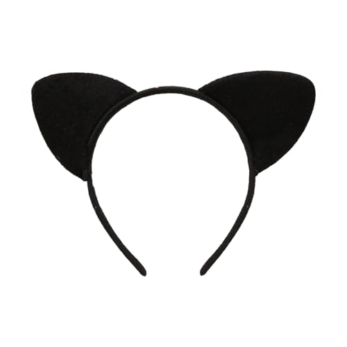 TENGEE 1 Stück Katzenohren,Katzenohren Haarreif Erwachsene,Katzen Ohren Damen,Katzen Ohren Fasching,Material Spitze,Geeignet für Rollenspiele,Mottopartys,Bühnenauftritte(Schwarz)
