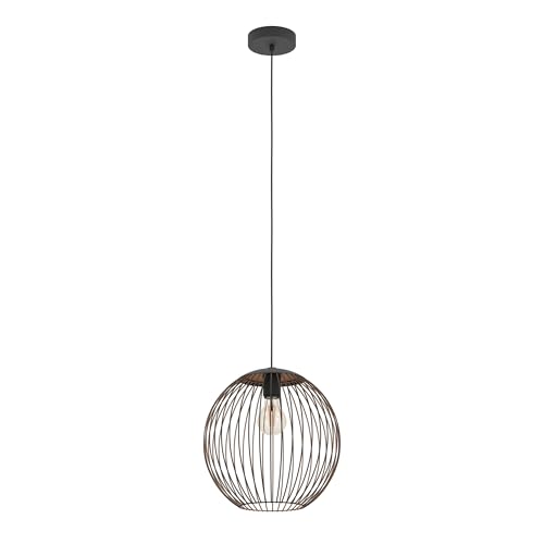 EGLO Hängelampe Almanzora, 1-flammige Pendelleuchte, Esstisch Hängeleuchte aus Metall in Schwarz und Kupfer, Esszimmerlampe hängend, E27 Fassung, Ø 32 cm EGLO Hängelampe Almanzora, 1-flammige Pendelleuchte, Esstisch Hängeleuchte aus Metall in Schwarz und Kupfer, Esszimmerlampe hängend, E27 Fassung, Ø 32 cm