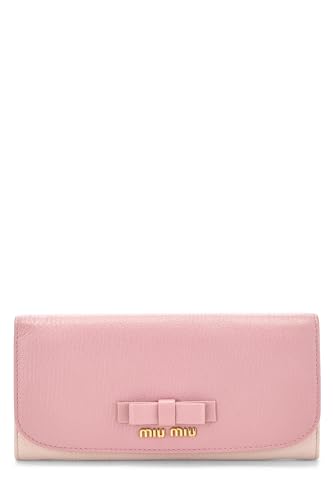 Pre-Loved Yellow Calfskin Continental Wallet, Pink