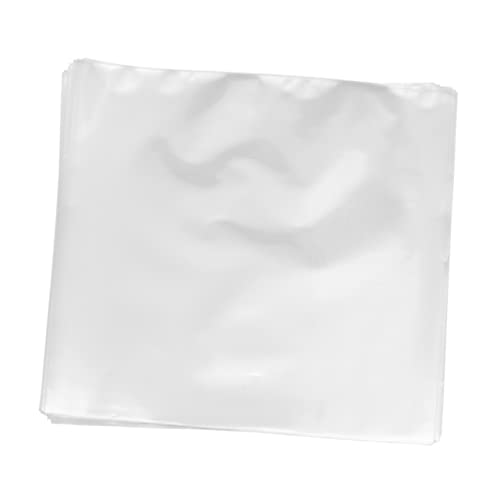 Angoily 50個入り 平型オープンバッグ 密封なし 厚手広 ビニールレコード保護用スリーブ レコード用透明カバー 取出し簡単 なし設計