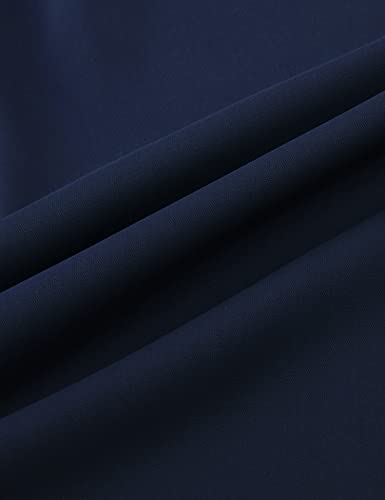 Bebonnie Short Sleeve Long Dark Blue Chiffon Loose Tops,Pretty Womens Casual Business Office Wear Dressy Top Summer Fashion Flutter Short Sleeve V Neck Loose Fit Chiffon Blouse Tops Deep Blue M #TOP4