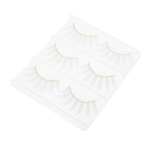 AUTSUPPL コスプレ用 白つけまつげ 6個 3dメイクアップまつげ 再利用可能な 仮面舞踏会用 自然な外観 パーティーや 日常使用に