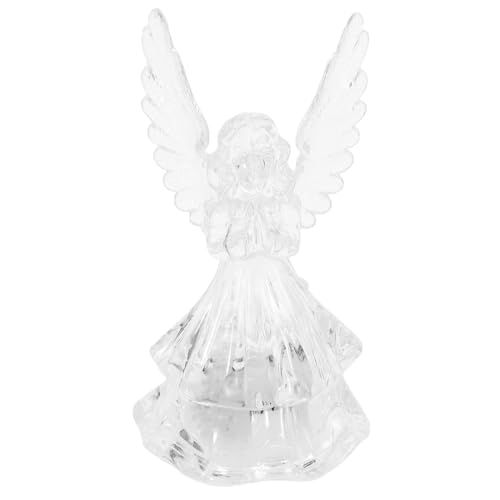 Healeved Lámpara de Noche Mini Luz LED Suave, Figura de Ángel Alas de Cristal Multicolor, Decoración para Dormitorio y Habitación Infantil, Luz Nocturna Creativa y Acogedora