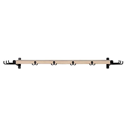 Shedorize Snowboard And Ski Storage Rack For Garage - Unfinished Indoor Ski Storage Shelf With 10 Hooks - Made In The Usa - Ski Rack Dimensions 8.25" D X 60.5" W X 6" H #TOP6