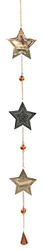 Festive Productions - Guirnalda de Estrellas (Metal, 108 cm), Microfibra, Oro Rosa, 12 x 3 x 108 cm