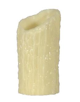 B&P LampLarge Dia., Ivory "Melting" Candle Covers, 4" O.D. X 6" Ht. X 3 3/8" I.D.