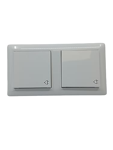 GIRA 415803 - Enchufe de 2 enchufes con marco y tapa abatible IP44