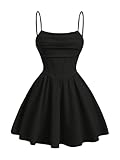 SHENHE Girl's Spaghetti Strap Corset Dress Pleated A Line Fit and Flare Cami Dress Black 14 Years