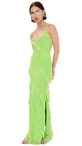slim fit dress slacks Runaway The Label - Carly Maxi Dress in Emerald main image 1