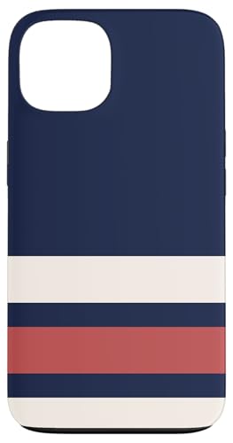 Classic Navy Red White Horizontal Stripes Chic Pattern �X�}�z�P�[�X iPhone 13 �p