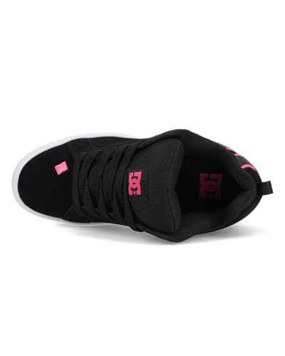 DC Women's Court Graffik Platform Sneaker, Black/Pink/White, 9