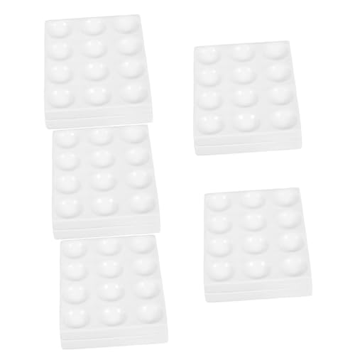 FUNOMOCYA 5pcs 12 Porcelain Spot Plate for Scientific Experiment Chemical Experiment Spot Plate 12 Holes Holder
