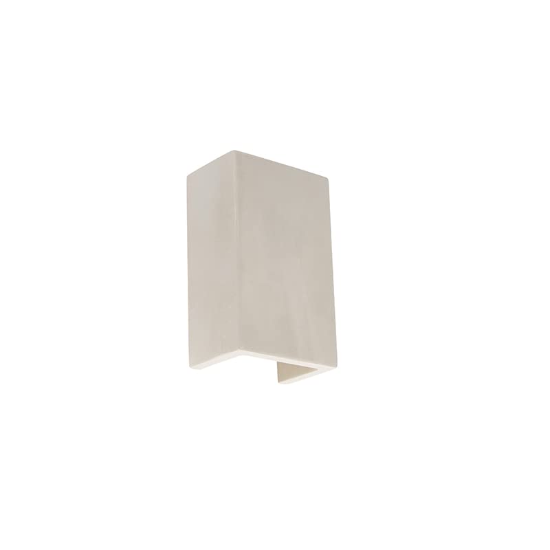 QAZQA Aplique industrial rectangular hormigón - MEAUX Piedra/cemento Rectangular Adecuado para LED Max. 1 x 25 Watt