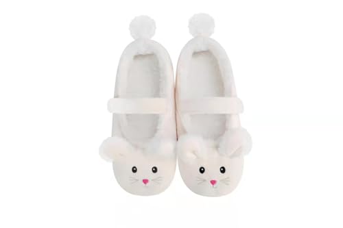 Snoozies Baby & Toddler MaryJane Slippers – Cozy Sherpa-Lined Animal Slippers with Strap – Puppy, Bunny, Pig, Kitty Designs – Infant, Toddler & Kids Sizes