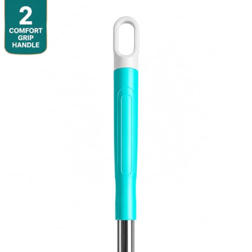Image of Ultra Spin Mop Set | Adjustable Mop Rod for Floor Cleaning | Stainless Steel Handle & Total 1 Microfiber Refills ,Easy to fit &use for All Types of Mops - ( C-Green )
