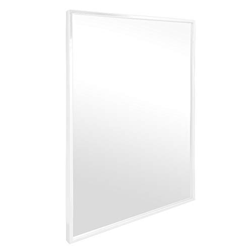 Elegance by Casa Chic  Gran Espejo de Pared Metálico  90 x 60 cm  Metal Galvanizado  Blanco