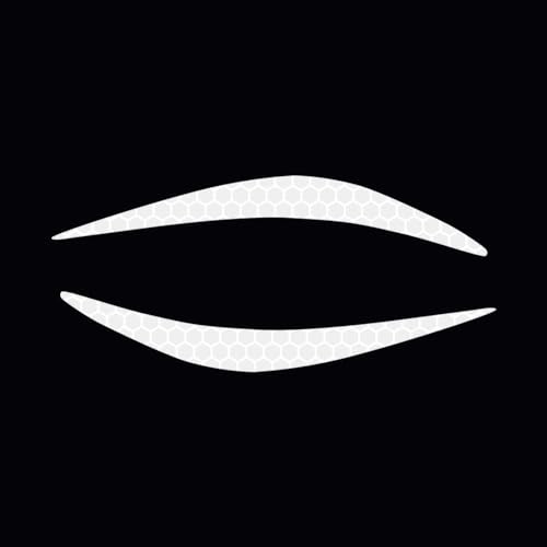 Image of 4 Pcs Reflective Eyeliner Car Decals-2 Pair Super Bright Vinyl Stickers for Headlights, High Reflective Car Headlight Eyelashes Sticker Cute Girl Car Accessory (White)